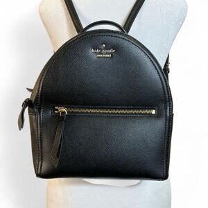 Kate Spade Black Backpack with Gold Details